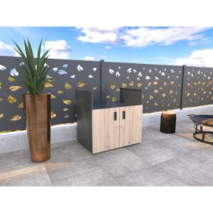 Letna kuhinja - Element za žar, lesni dekor – hrast rustik