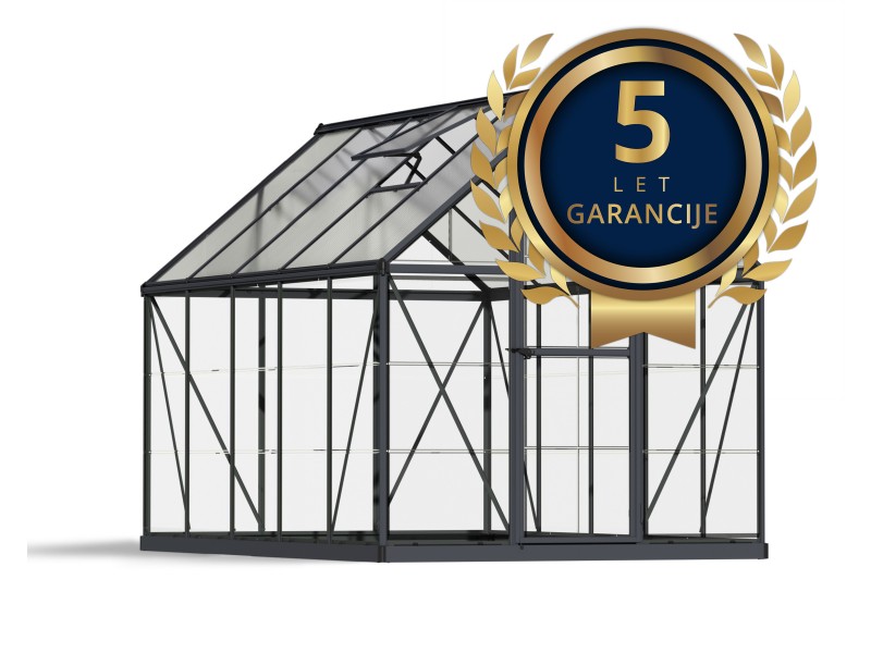 POLIKARBONATNI STAKLENIK – HYBRID (Tip 6x8) – Dimenzije: 185 x 247 cm – ANTRACIT - Slika 8