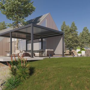 Bioklimatska pergola Bellano S25, 4x6; temno siva, prostostoječa