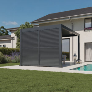 Lamelna stena, fiksna, FIX SHUTTER, Bellano S25, temno siva, 3 m